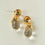Crystal Dewdrop Earrings - Gold - floysun