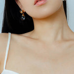 Crystal Dewdrop Earrings - Gold - floysun