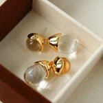 Crystal Dewdrop Earrings - Gold - floysun