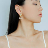 Crystal Dewdrop Earrings - Silver - floysun