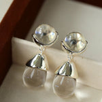 Crystal Dewdrop Earrings - Silver - floysun