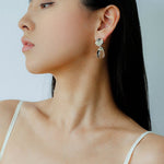 Crystal Dewdrop Earrings - Silver - floysun
