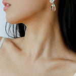 Crystal Dewdrop Earrings - Silver - floysun