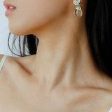Crystal Dewdrop Earrings - Silver - floysun