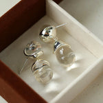Crystal Dewdrop Earrings - Silver - floysun