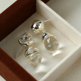 Crystal Dewdrop Earrings - Silver - floysun