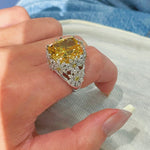 Dainty Yellow Diamond Daisy Ring – Floral Engagement Style - floysun