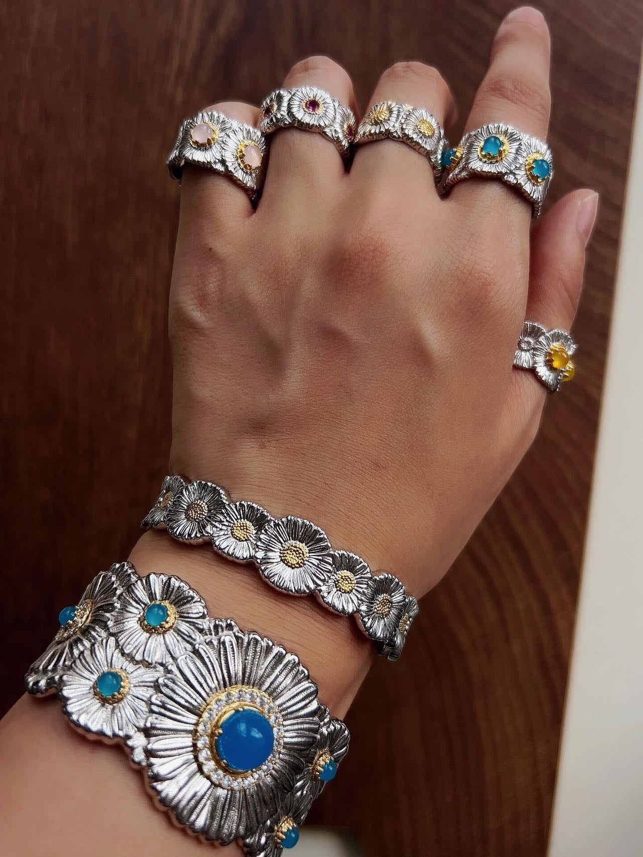 Daisy Bloom Open Cuff Bracelet - floysun