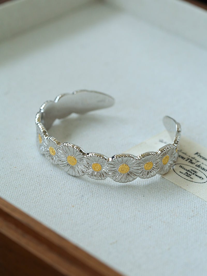 Daisy Bloom Open Cuff Bracelet - floysun