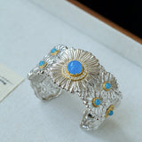 Daisy Bloom Wide Open Cuff – Agate Edition - floysun