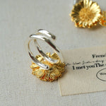 Daisy Flower Ring - Matte Gold - floysun