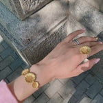 Daisy Flower Ring - Matte Gold - floysun