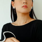 Daisy Long Earrings Metallic Vintage Chic - floysun