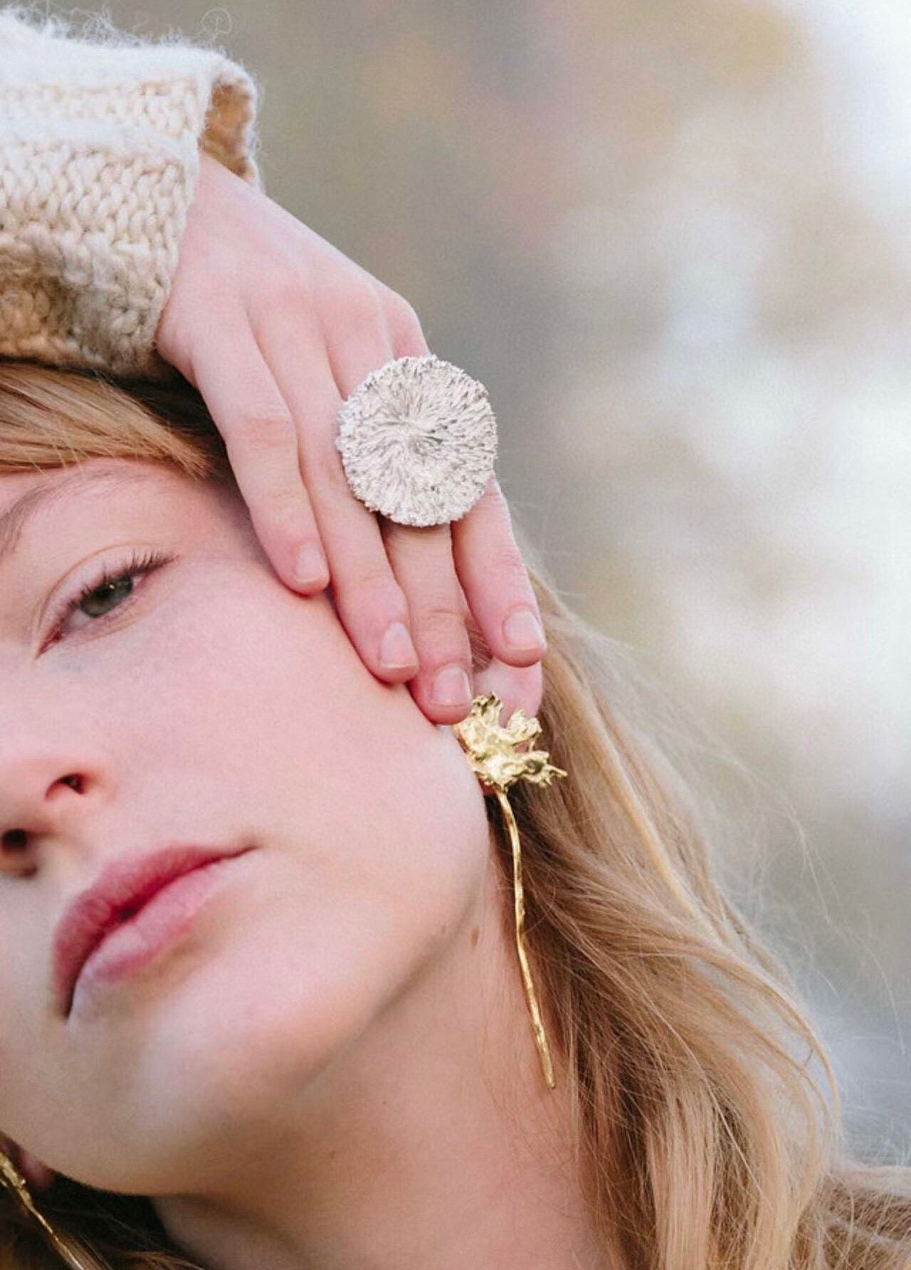 Daisy Long Earrings Metallic Vintage Chic - floysun