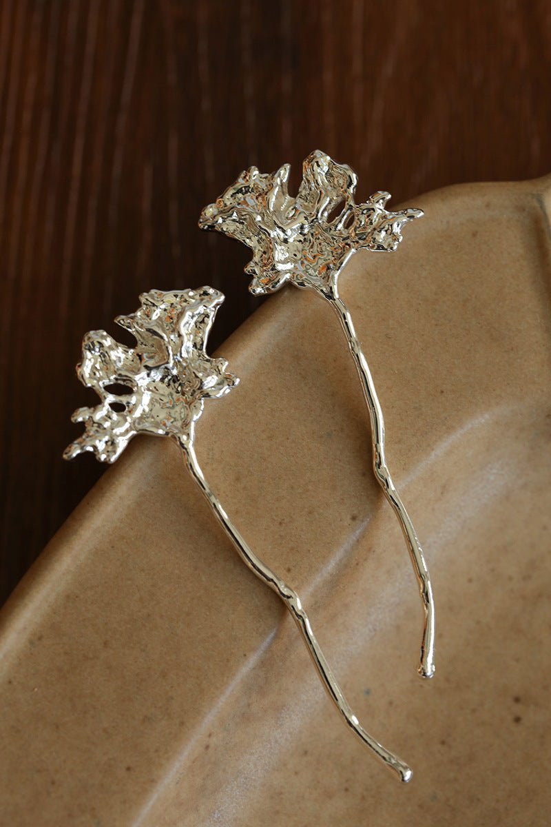Daisy Long Earrings Metallic Vintage Chic - floysun