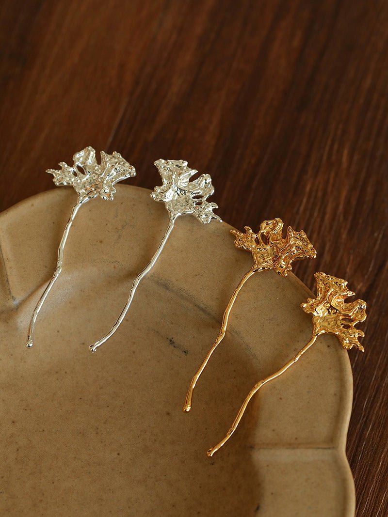 Daisy Long Earrings Metallic Vintage Chic - floysun
