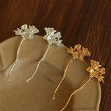 Daisy Long Earrings Metallic Vintage Chic - floysun