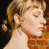 Daisy Long Earrings Metallic Vintage Chic - floysun