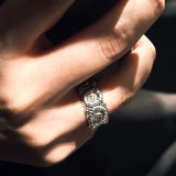 Daisy Open Ring 925 Silver with Colorful Zircon Adjustable size - floysun