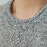 Daisy Pendant Necklace Solid 925 Sterling Silver Unisex - floysun