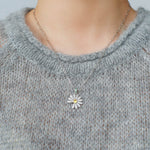 Daisy Pendant Necklace Solid 925 Sterling Silver Unisex - floysun