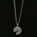 Daisy Pendant Necklace Solid 925 Sterling Silver Unisex - floysun