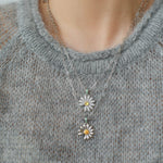 Daisy Pendant Necklace Solid 925 Sterling Silver Unisex - floysun