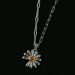 Daisy Pendant Necklace Solid 925 Sterling Silver Unisex - floysun