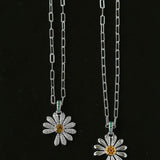 Daisy Pendant Necklace Solid 925 Sterling Silver Unisex - floysun