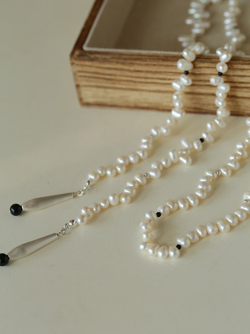 Dance of Pearls Natural Irregular Pearl Long Necklace - floysun