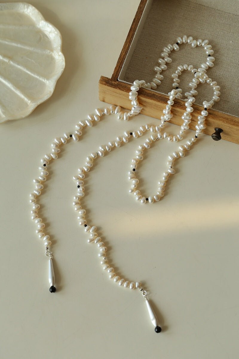 Dance of Pearls Natural Irregular Pearl Long Necklace - floysun