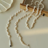 Dance of Pearls Natural Irregular Pearl Long Necklace - floysun