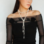 Dance of Pearls Natural Irregular Pearl Long Necklace - floysun