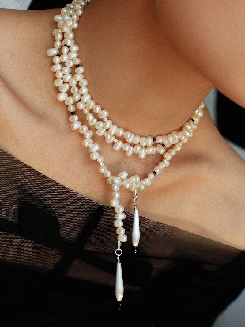 Dance of Pearls Natural Irregular Pearl Long Necklace - floysun