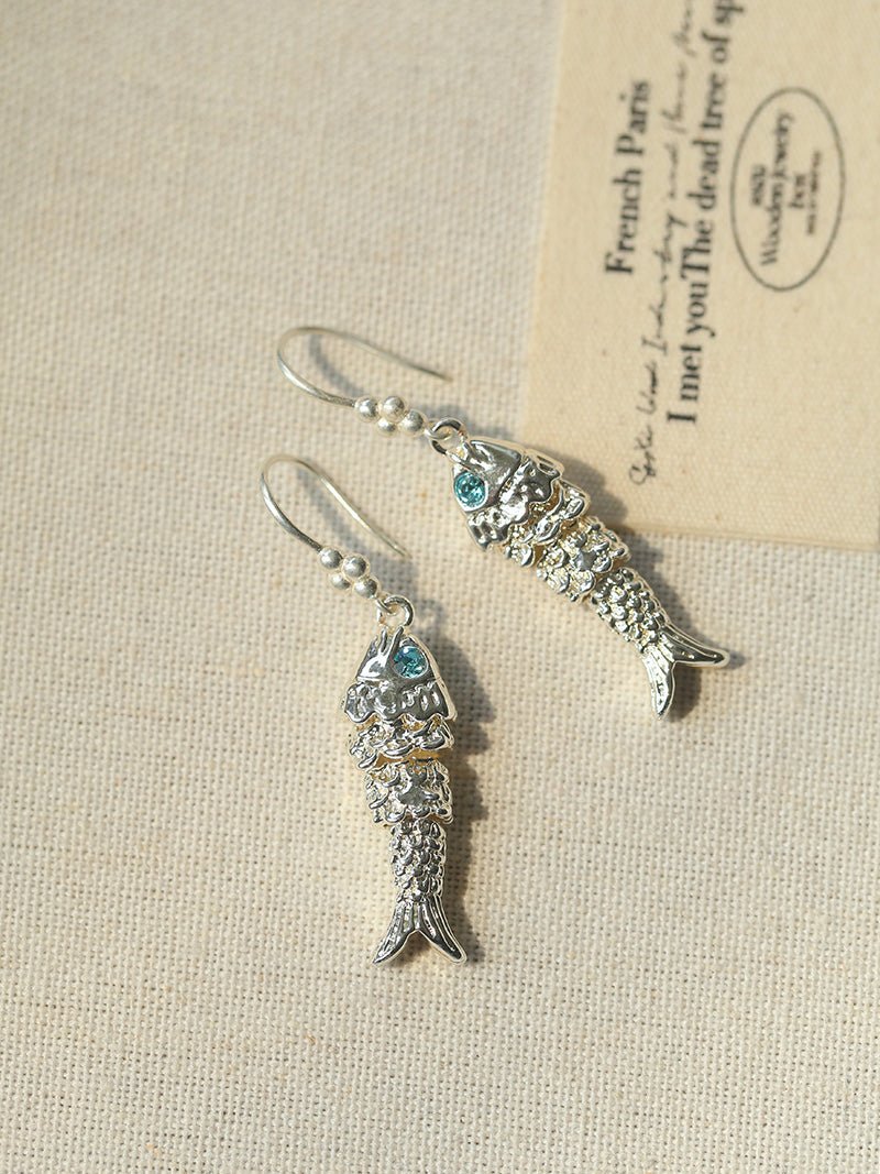 Dancing Fish Earrings – 925 Silver Hooks - floysun