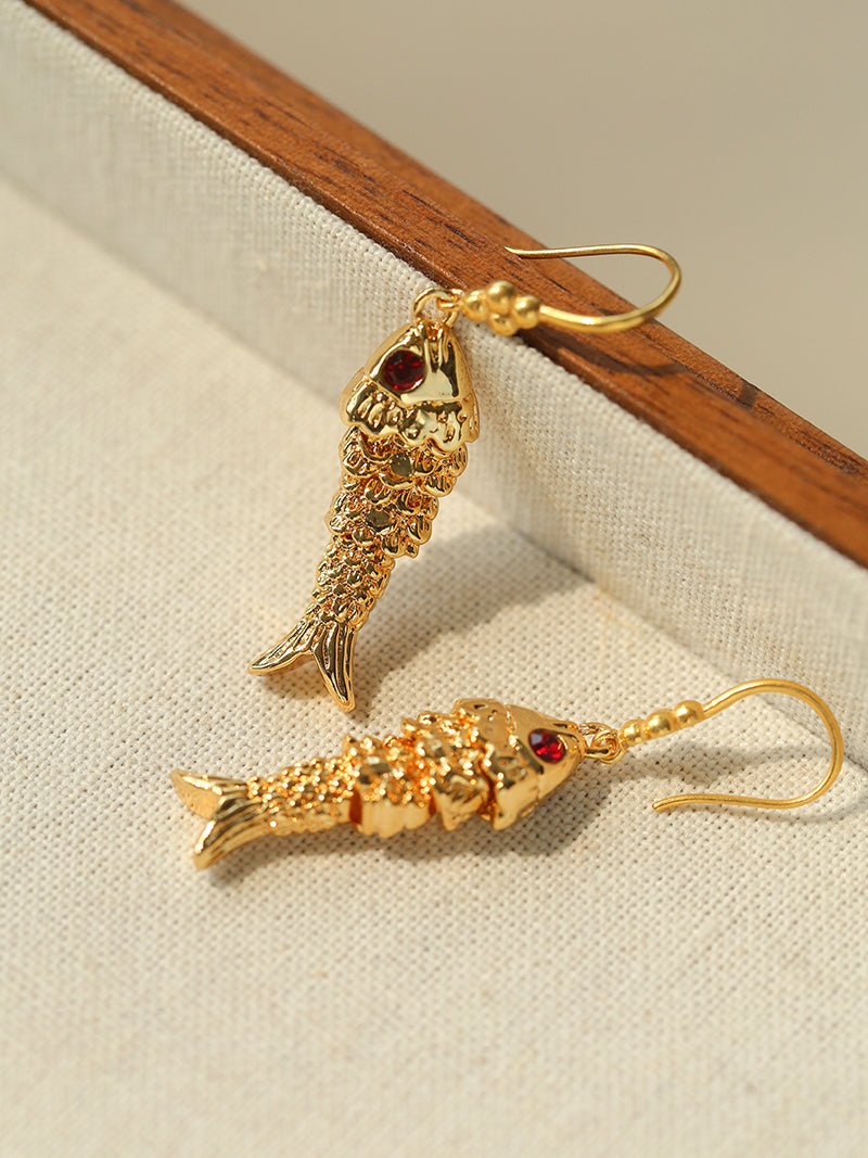 Dancing Fish Earrings – 925 Silver Hooks - floysun
