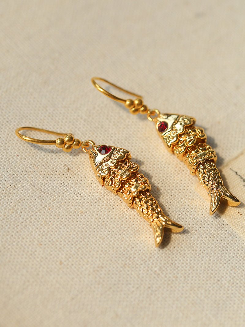Dancing Fish Earrings – 925 Silver Hooks - floysun