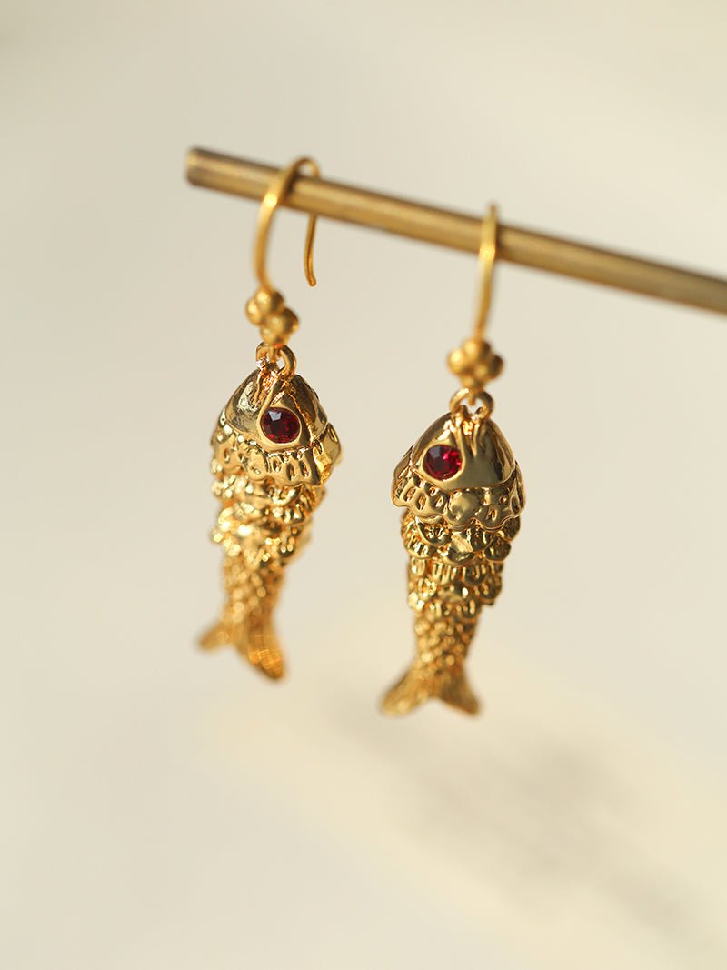 Dancing Fish Earrings – 925 Silver Hooks - floysun