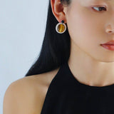 Dark Night Tiger Eye Mirror Gemstone Earrings - Tiger Eye Stone Earrings - floysun