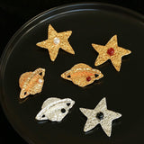 Dazzling Stars Pentagram Planet Element Brooch - floysun