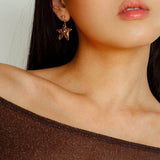 Dazzling Stars Pentagram Planet Element Earrings Gold - floysun