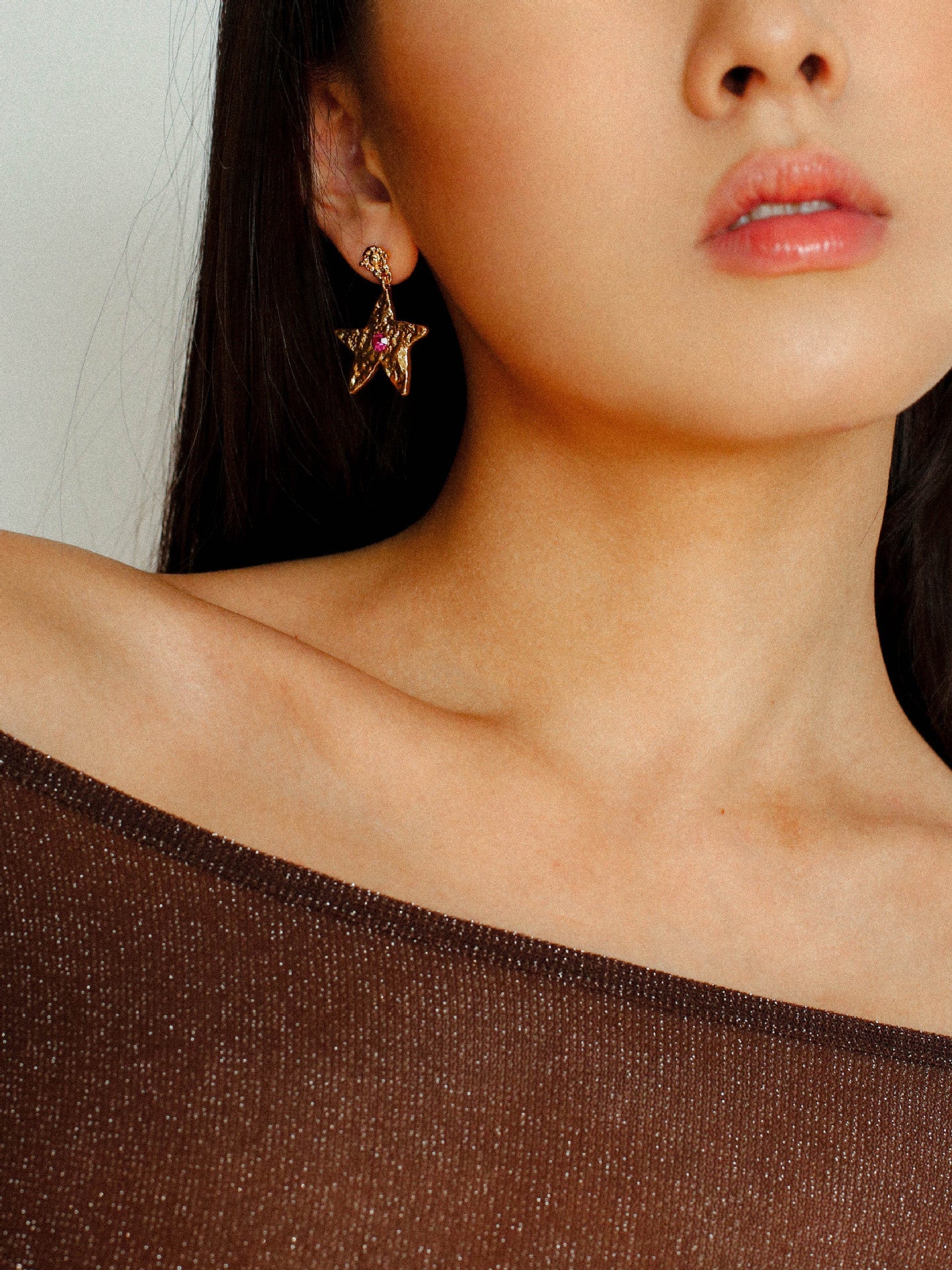 Dazzling Stars Pentagram Planet Element Earrings Gold - floysun