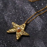Dazzling Stars Pentagram Planet Element Necklace Gold - floysun