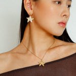 Dazzling Stars Pentagram Planet Element Necklace Gold - floysun