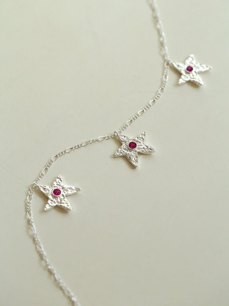 Dazzling Stars Pentagram Planet Element Necklace Silver - floysun