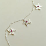 Dazzling Stars Pentagram Planet Element Necklace Silver - floysun