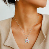 Dazzling Stars Pentagram Planet Element Necklace Silver - floysun