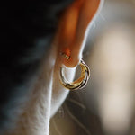 Designer 925 Sterling Silver & Gold Mixed Twisted Rope Hoop Earrings - floysun