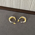 Designer 925 Sterling Silver & Gold Mixed Twisted Rope Hoop Earrings - floysun