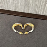 Designer 925 Sterling Silver & Gold Mixed Twisted Rope Hoop Earrings - floysun